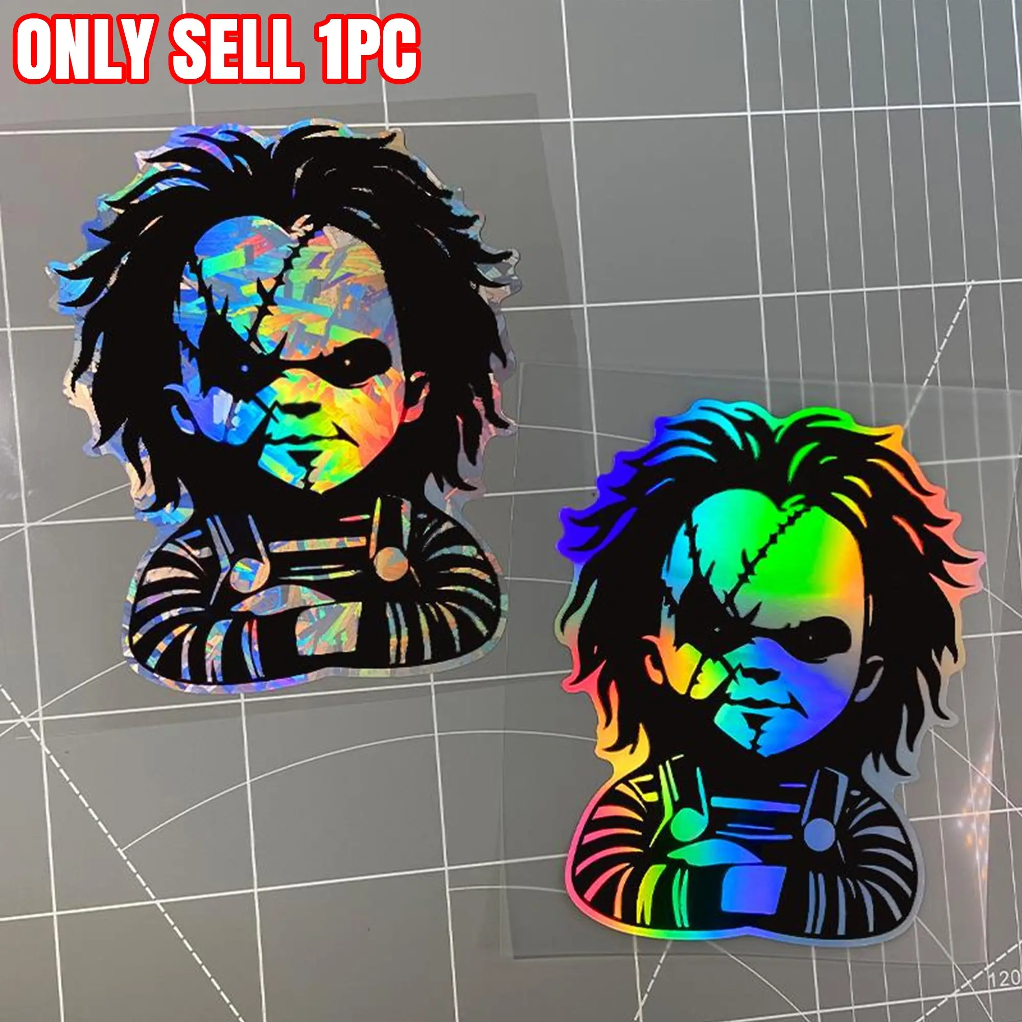 1PC Scary Character Car Sticker, Waterproof Vinyl Decal, Suitable for Car Windows, Rear Windshields, Car Bodies, Halloween Decorative Stickers, Sticker Decals, Decal For Cars