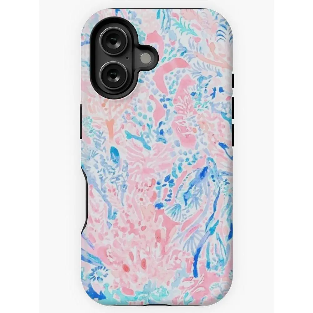 Blue and Pink Warm Water Design iPhone Case - Durable, Shock-Absorbing, Stylish Polycarbonate Shell with Wireless Protection - Cellphone Accessories for iPhone 12,13,11,14,15,16,17 & Plus/Pro/Pro Max - Great Birthday Gift for Friends, Cellphone Casing