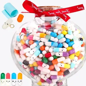 Colorful Message Capsule, 100pcs/set Love Pill with Roll Paper Blank Notes, Wish Bottle Capsule, Smile Emoticon Wedding Favour Party Gift, Unique Birthday Gifts, Wedding Souvenir, Quirky Gift, Party Favor Packs