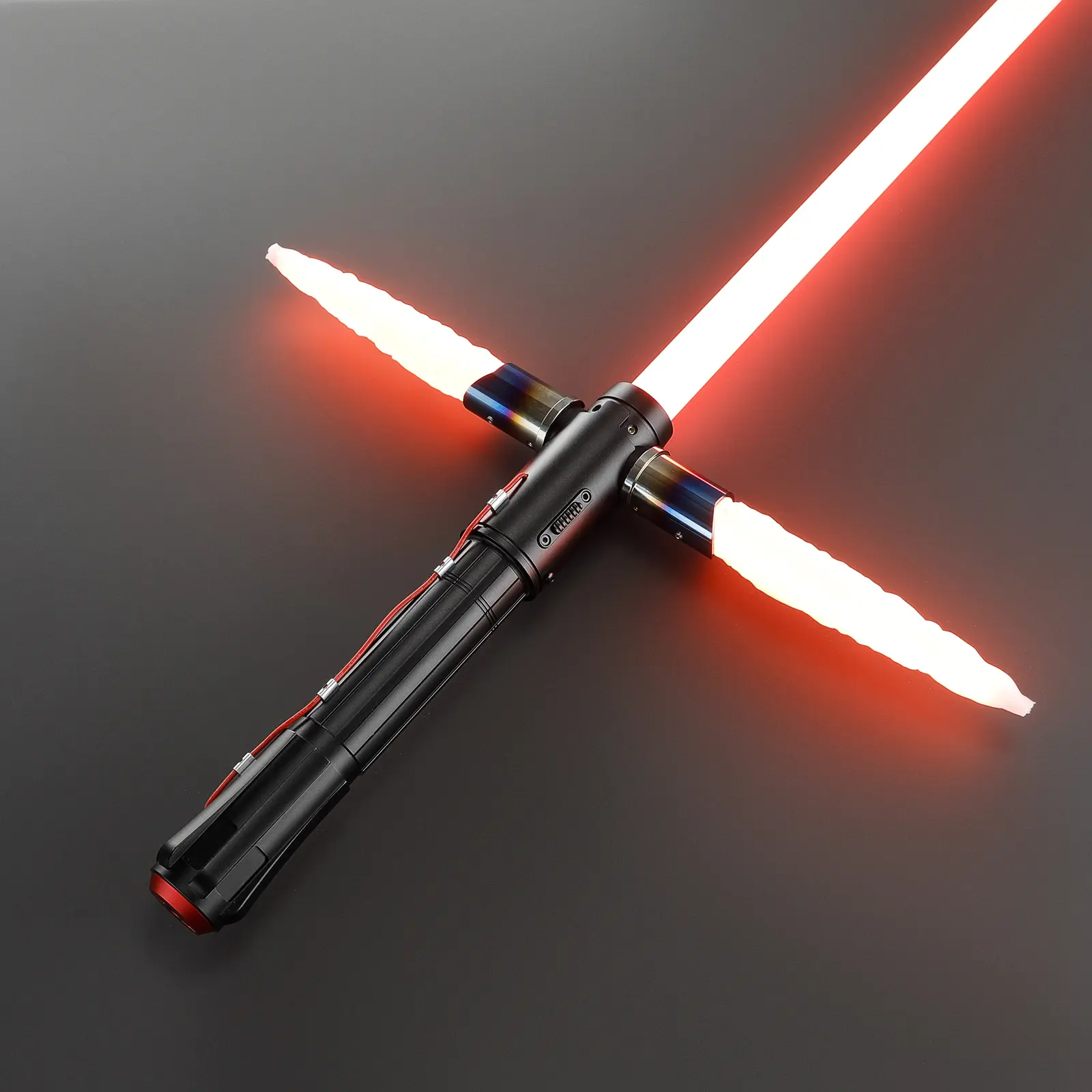 BJSABER Kylo Ren Crossguard Flame Design Neopixel Lightsaber - XENO3.0 Infinite RGB LED Blade, Smooth Motion Swing, App Control, Real Metal Handle, Rechargeable Battery, Cells Included, Battle-Ready, Sci-Fi Cosplay Toy Saber, Collectible Gift, 128 Leds Fo