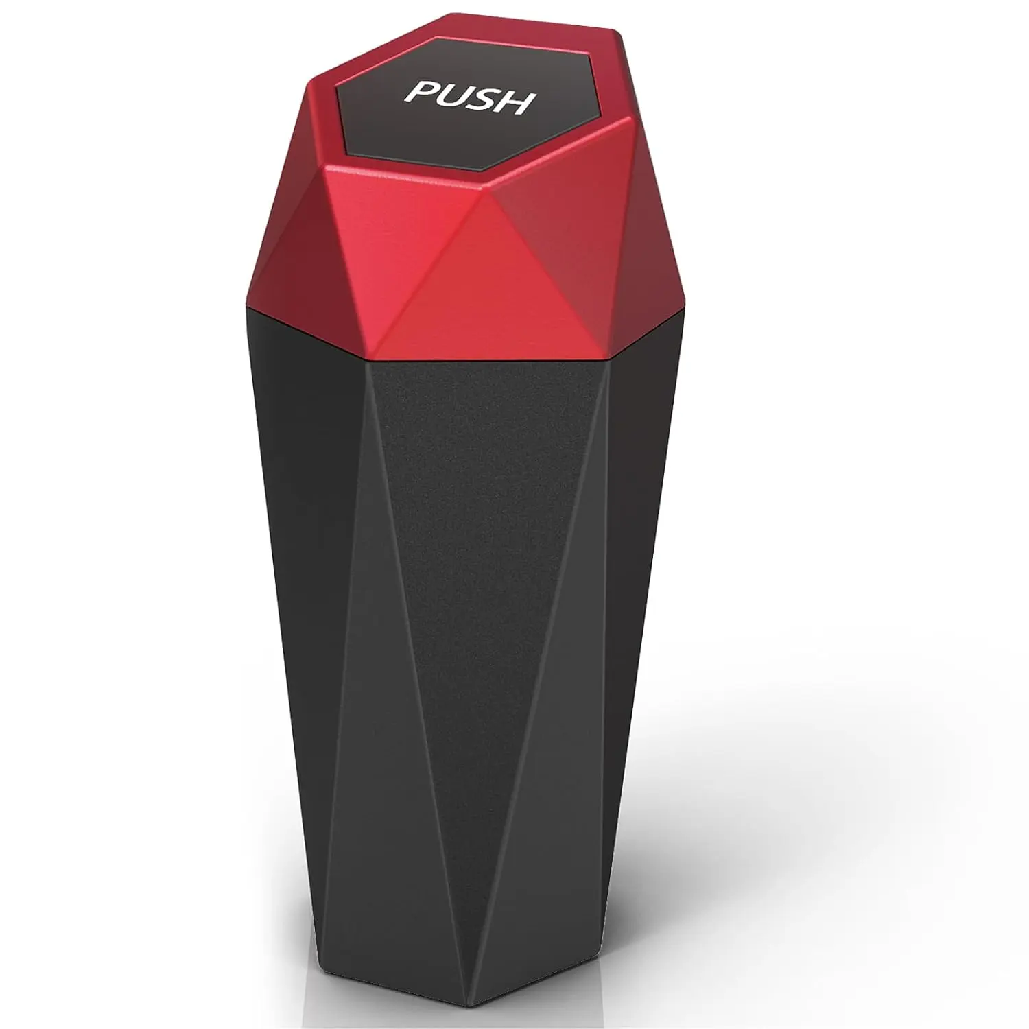 Cup Holder Trash Can,  Trash Can with Lid, Mini Portable Trash Bin for , Small Automatic Garbage Bin, Leakproof Cup Holder Trash Bin for Auto,Home,Office,  Accessories (1, Red)