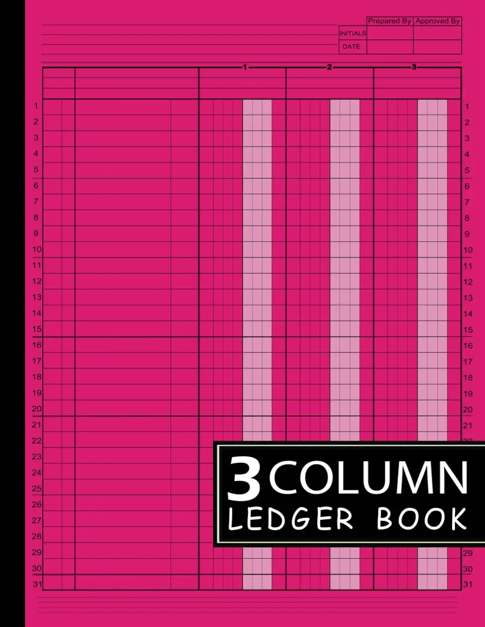 3 Column Ledger Book: Large Simple Three Column for Bookkeeping and Accounting |Log Book for Small Business and Personal Finance: Account Journal / LargeMultipurpose Log Book / Pink Cover