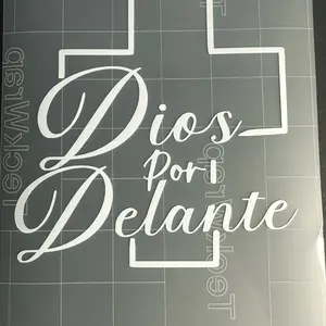 Dios Por Delante Cross Decal 4.50H x 4.34W Measuring Size Specific Sticker