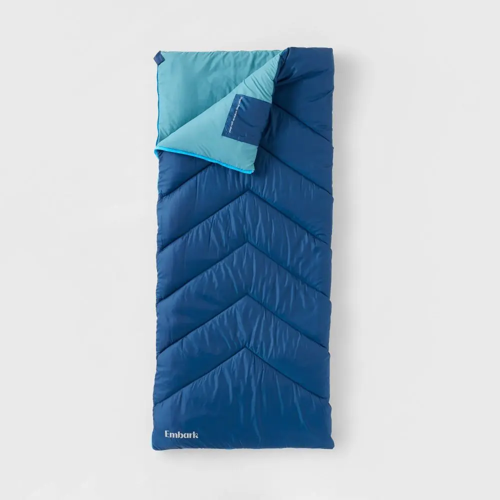 Embark Sleeping Bag Adult 40 Degree 75"x33" 40°F Two-Tone Blue