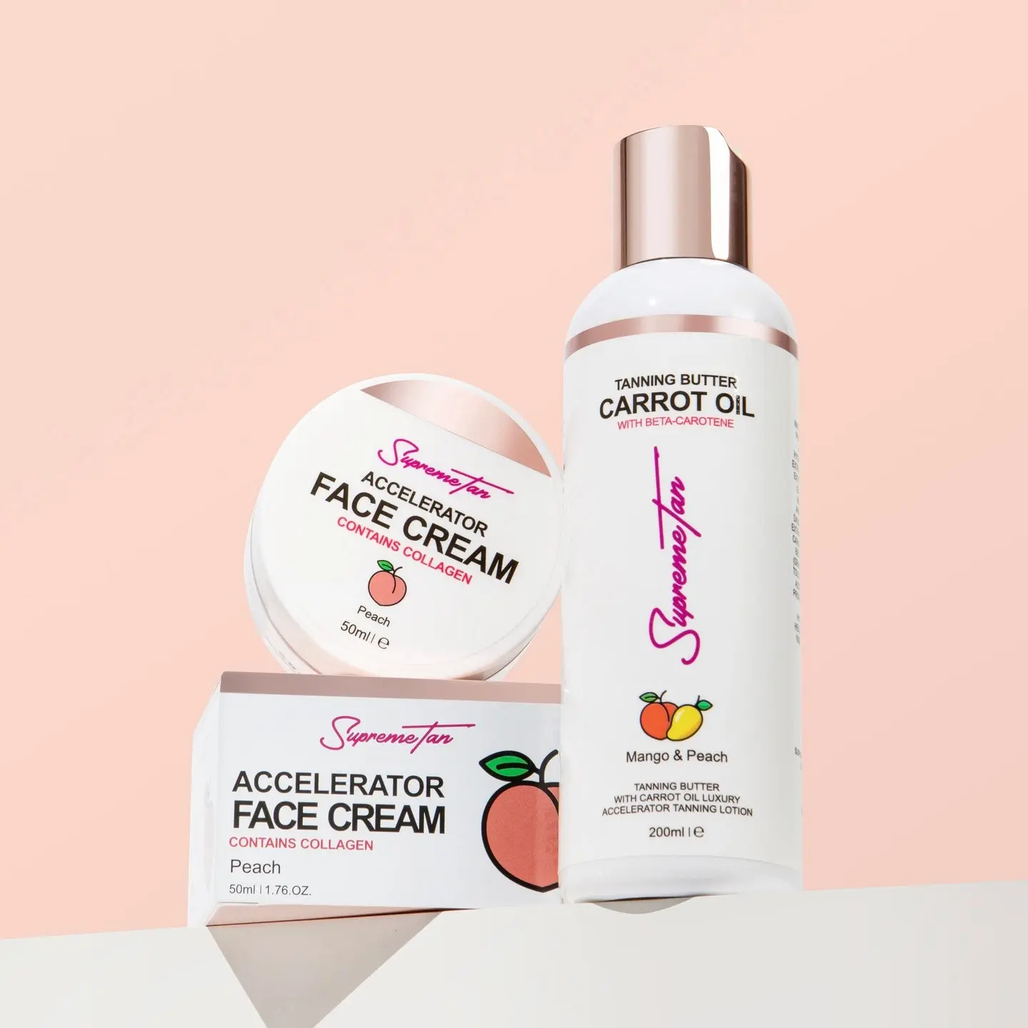 Deluxe Face & Body Bundle | Tanning Butter Carrot Oil Lotion + Accelerator Face Tanning Lotion