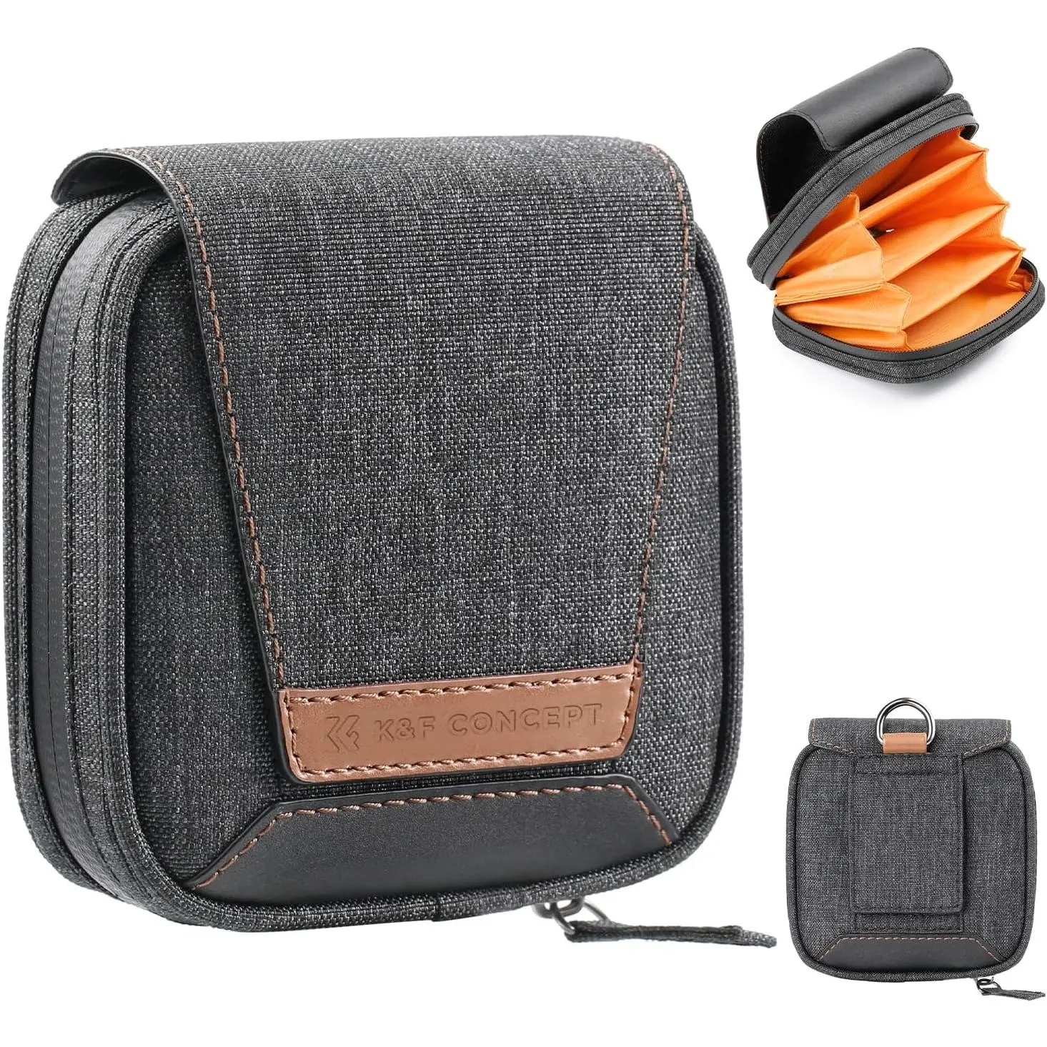 K&F CONCEPT 4-in-1 Durable Magnetic Lens Filter Pouch - Adjustable, Compact, Segmented Waterproof Storage Wallet for ND, UV, CPL & Solar Filters (Fits Up to 95mm) Camera Accessory