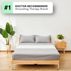 GroundingWell Natural Cotton Grounding Bedsheet – Sleep Better, Feel Rested