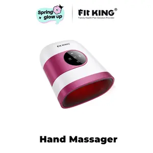 【FIT KING】Hand Massager with Heat for Hand Massage and Finger Relief - Cordless & Portable & Touch Screen -  Gifts for Women Men Parents-Rose Red Comfort