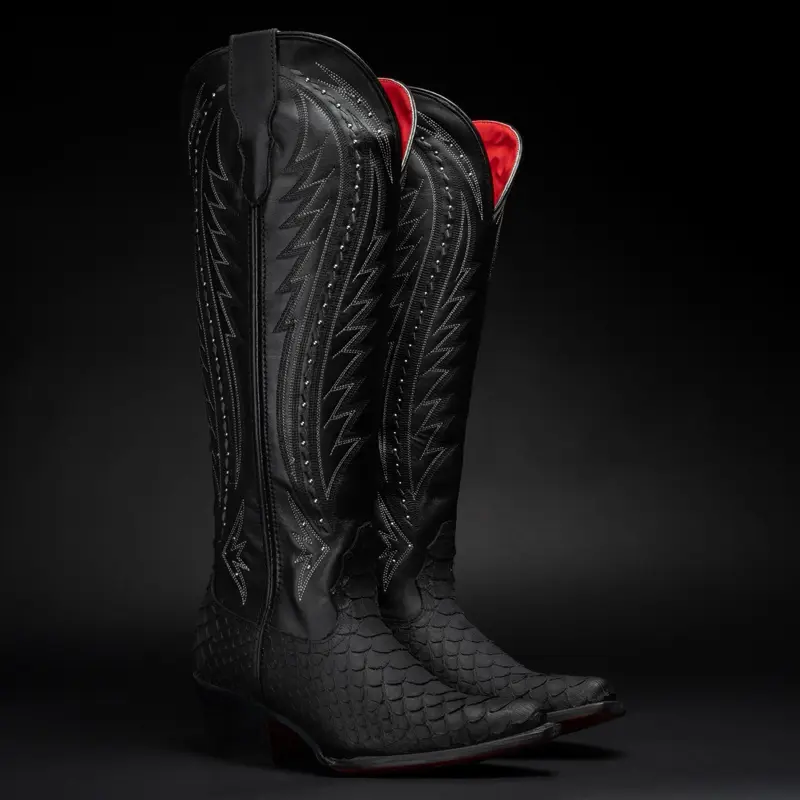 Rodeo Cartie Women's Black Widow  Snip Toe Boot caboy