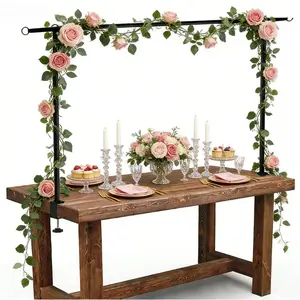 Over The Table Rod Stand With Clamps - Adjustable Table Arch Stand, Metal Table Rod For Wedding, Birthday, Halloween, And Christmas Decorations