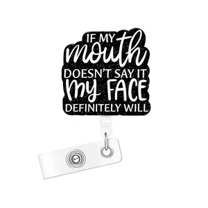 Acrylic Retractable Badge Reel, 1 Count/3 Counts Belt Clip Retractable Name Badge Holder Badge Buddy Nursing for Nurse Doctor Student Worker Volunteer