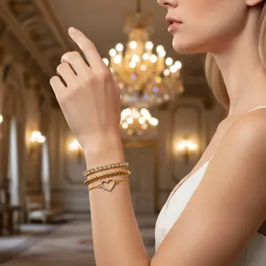 HAN women's fashionable multi-layer heart-shaped and devil's eye bracelet, fashionable multi-layer bracelet. Suitable for daily wear and gathering occasions, it is the preferred gift for female friends and can be worn all year round.