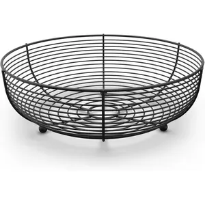 CAXXA Countertop Fruit Bowl, Wire Basket for Fruits, Breads, Vegetables,Snacks, Black