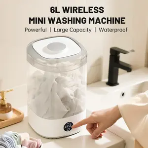 Ormos X3 Portable Mini Washing Machine, 6L Washing Machine Cleaning for Underwear, Rechargeable Cordless Compact Washerfor Singles, Apartments RV, USB Charging Compact Underwear Laundry Washer