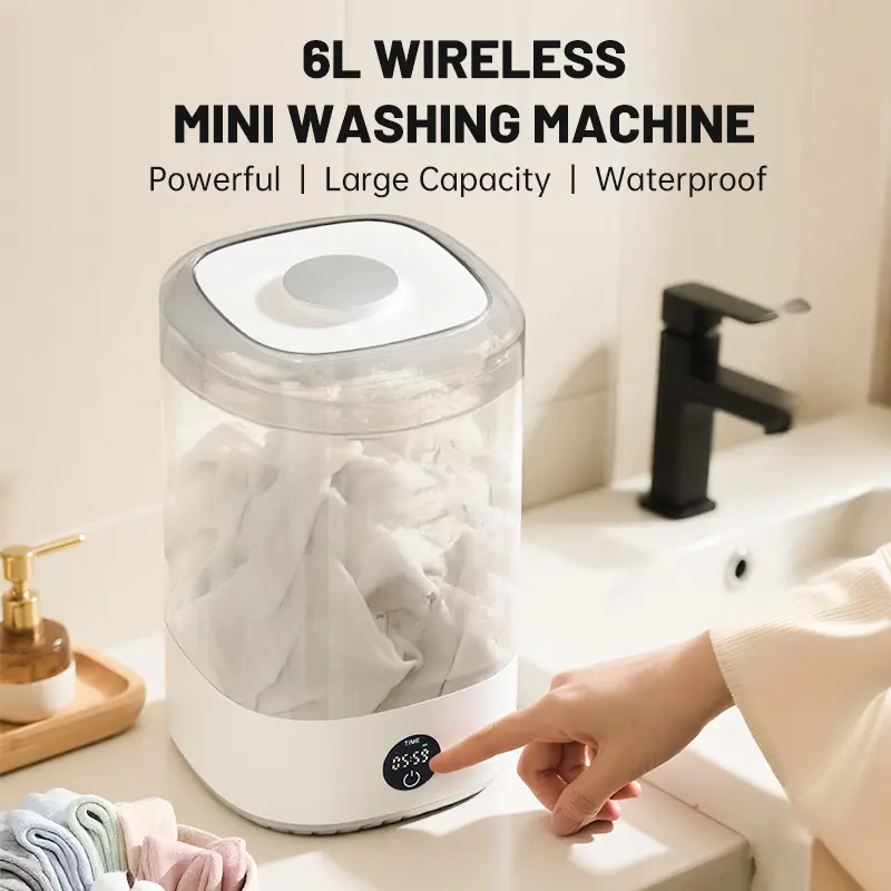 Ormos X3 Portable Mini Washing Machine, 6L Cordless Rechargeable USB-Charging Compact Washer for Singles, Apartments, Ideal for Underwear Cleaning, Portable Washing Machine