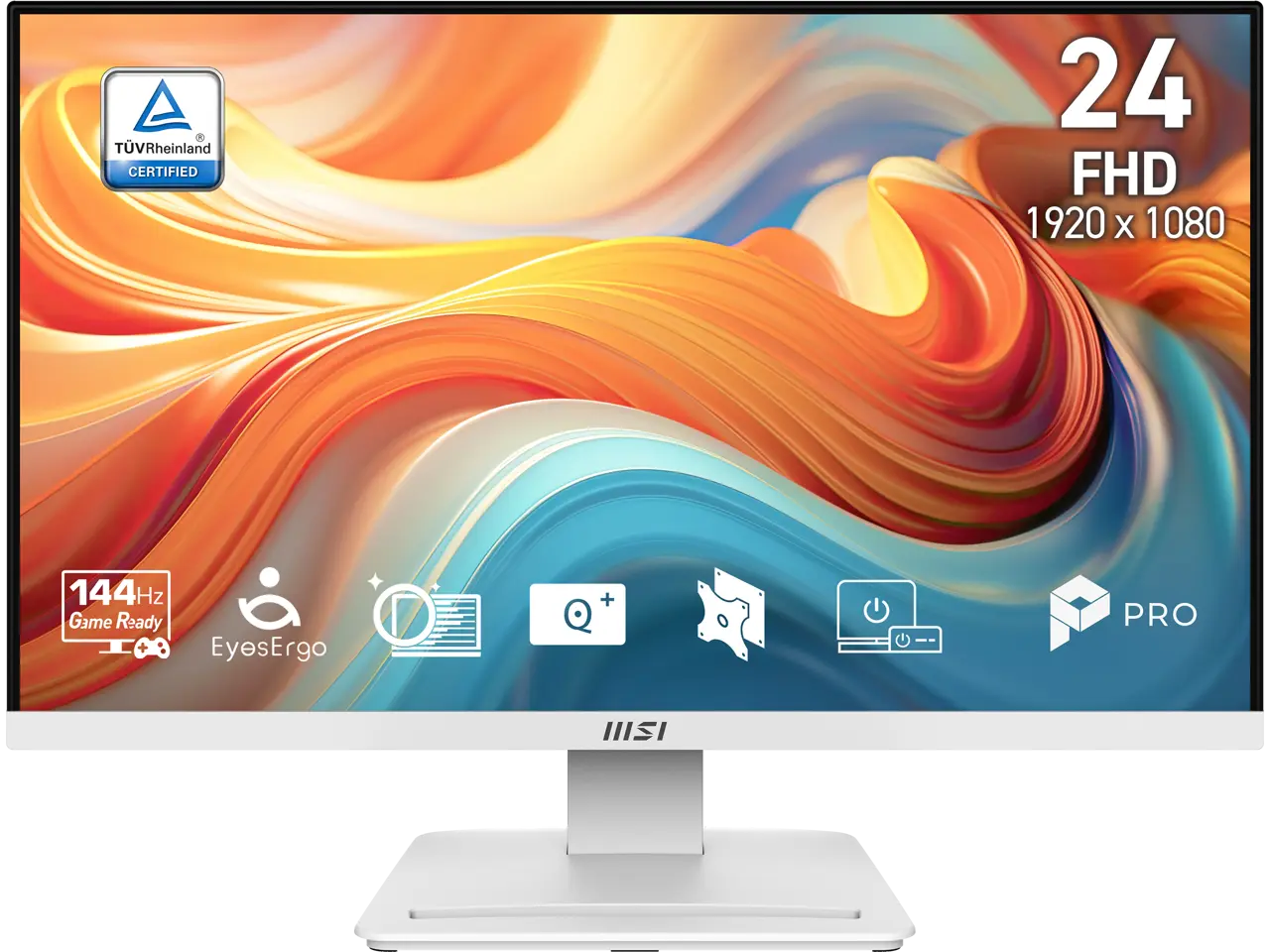 MSI 24 inch Full HD 144Hz AMD FreeSync 1ms White FHD Computer Monitor for both work and gaming with phone accessories stand PRO MP241W E14V
