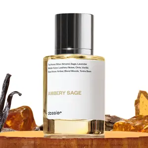 Ambery Sage, Dossier, Unisex Perfume, Eau de Parfum, 50ml, Bitter Almond, Sage, Lavender, Leathery Notes, Vanilla, Amber, Tonka Bean