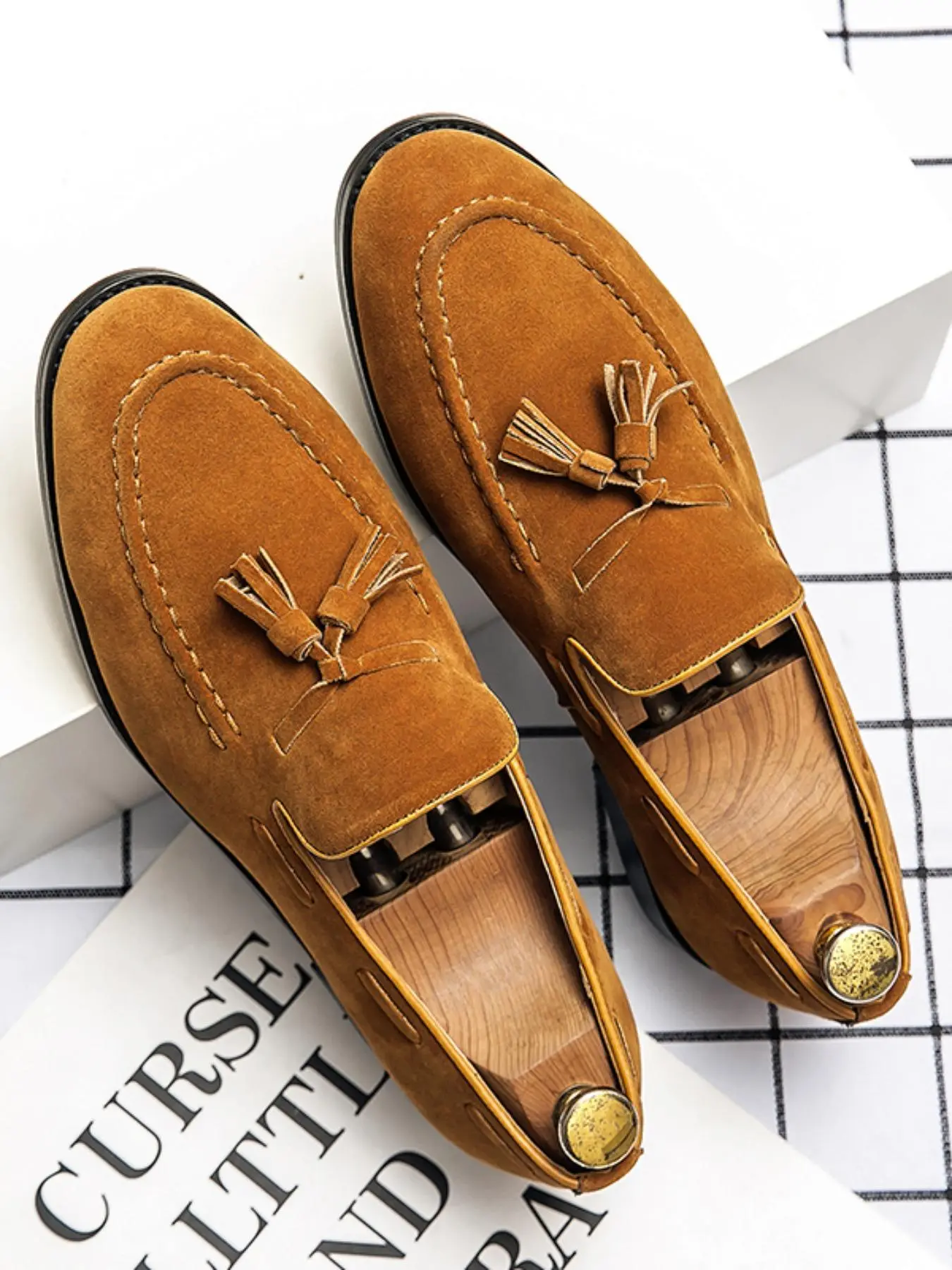 Men's Elegant Classic Tassel Decor Loafers, Tassel Design Loafers, PU Leather Loafers, Business Style Formal Office Solid Color Slip-on Shoes, Fashionable Comfortable Shoes for Daily Wear, PU Leather Footwear