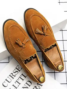 Men's Elegant Classic Tassel Decor Loafers, PU Leather Loafers, Business Style Formal Office Solid Color Slip-on Shoes, Fashionable Comfortable Shoes for Daily Wear