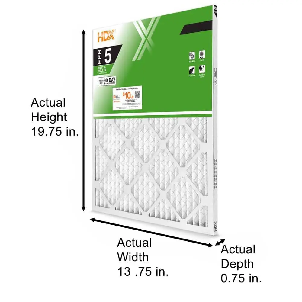 14 in. x 20 in. x 1 in. Standard Pleated Furnace Air Filter FPR 5, MERV 8 (3-Pack)