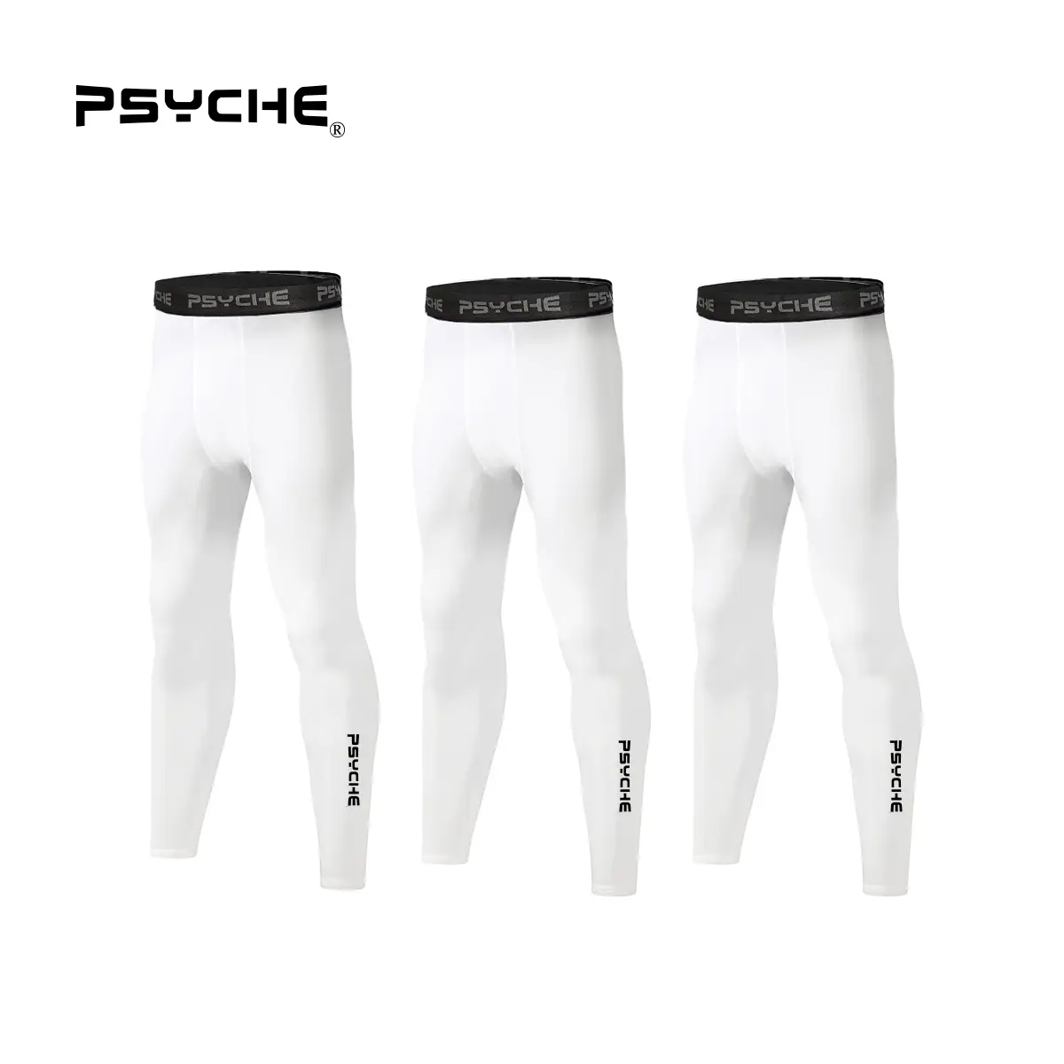 PSYCHE 3 Pack Men’s Compression Leggings Running Tights Workout Leggings Athletic Base Layer Pants for Sports Yoga Basketball