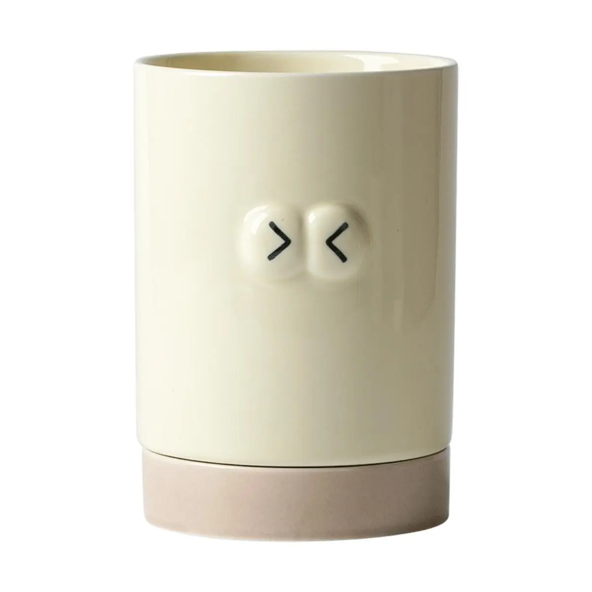 GLAZE STORY Mondrian Series Chopstick Holder - Artistic Kitchen Storage, Creamy White, 1pc
