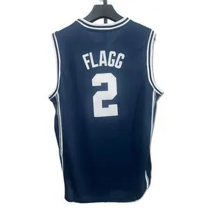 2025 NEW Duke #2 basketball jersey Sewing embroidery big size FLAGG basketball jerseys for men Sweat absorption and quick drying Outdoor sportswear Dark Blue New white black light blue Cheap High Quality Accept mixed wholesale USA Straight Hair Sleeveless