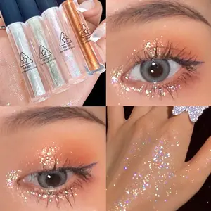 Shiny liquid eyeshadow, 4 color designs, water-resistant and sweat-proof rhinestone sequins, pearlescent eye makeup, high-gloss pearlescent corners of the eyes, and bright white liquid teardrop makeup, Glitter Shimmer Eyeshadow