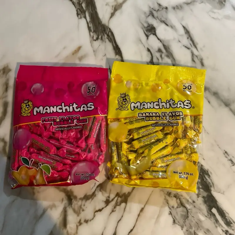 Manchitas bubble gum fruit flavored or banana