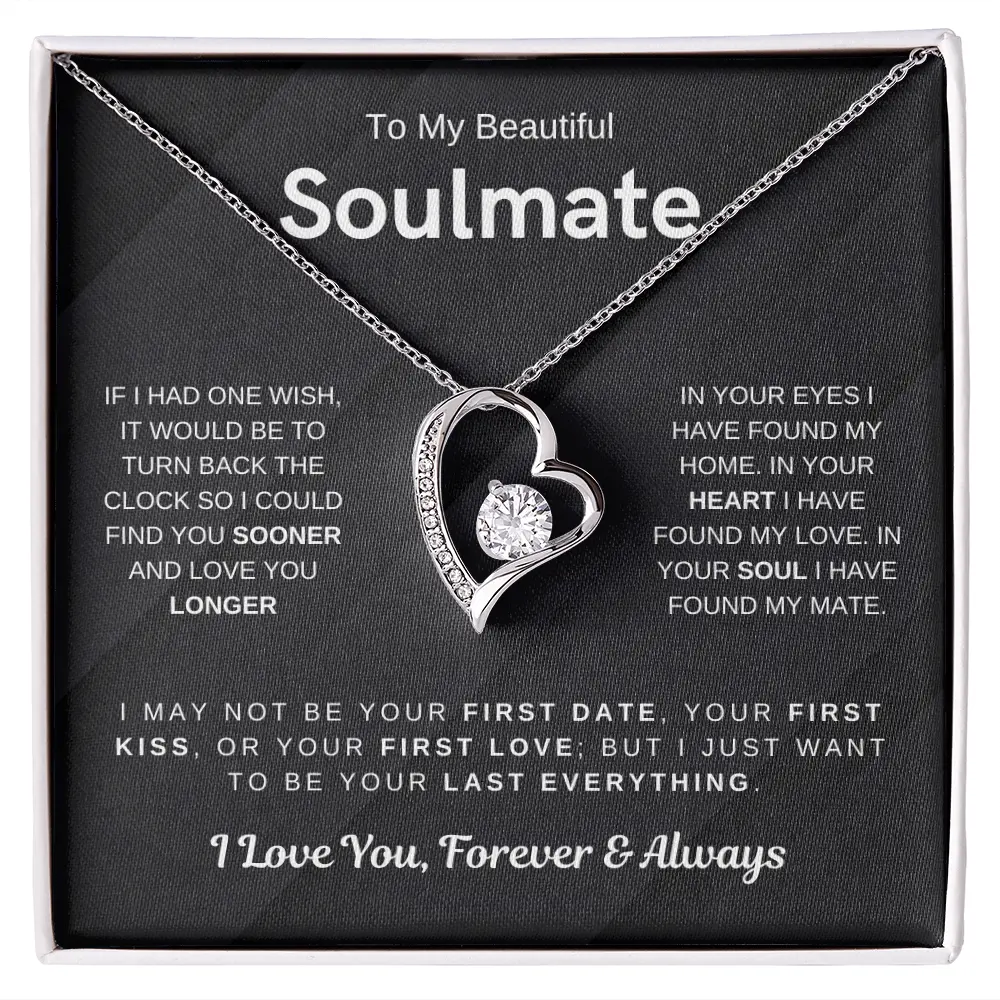 To My Wife Soulmate Gifts Necklace Love Heart Pendant Christmas Gift Fashion Jewelry Women Necklaces 2025 New Hot Valentine's Day Gifts Necklace