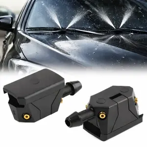 2 PCS 4-Hole Front Windshield Spray Nozzles, Left-Right Auto Wiper Arm Jet, Glass Washer Replacement Parts, Universal Auto Accessories, Quick-Install High-Pressure All-Weather Durable, Fan-Spray for Cars Trucks SUVs, Essential Auto Cleaning Component