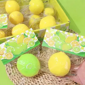 Realistic Color Changing Lemon Stress Ball - Squeeze to Change Color Citrus Squeeze Toy, Slow Rebound Anxiety Relief Fidget