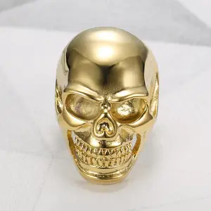 1 Pcs European and American Fashion Skull Domineering Retro Popular Dark Ste Stainless Steel Ring