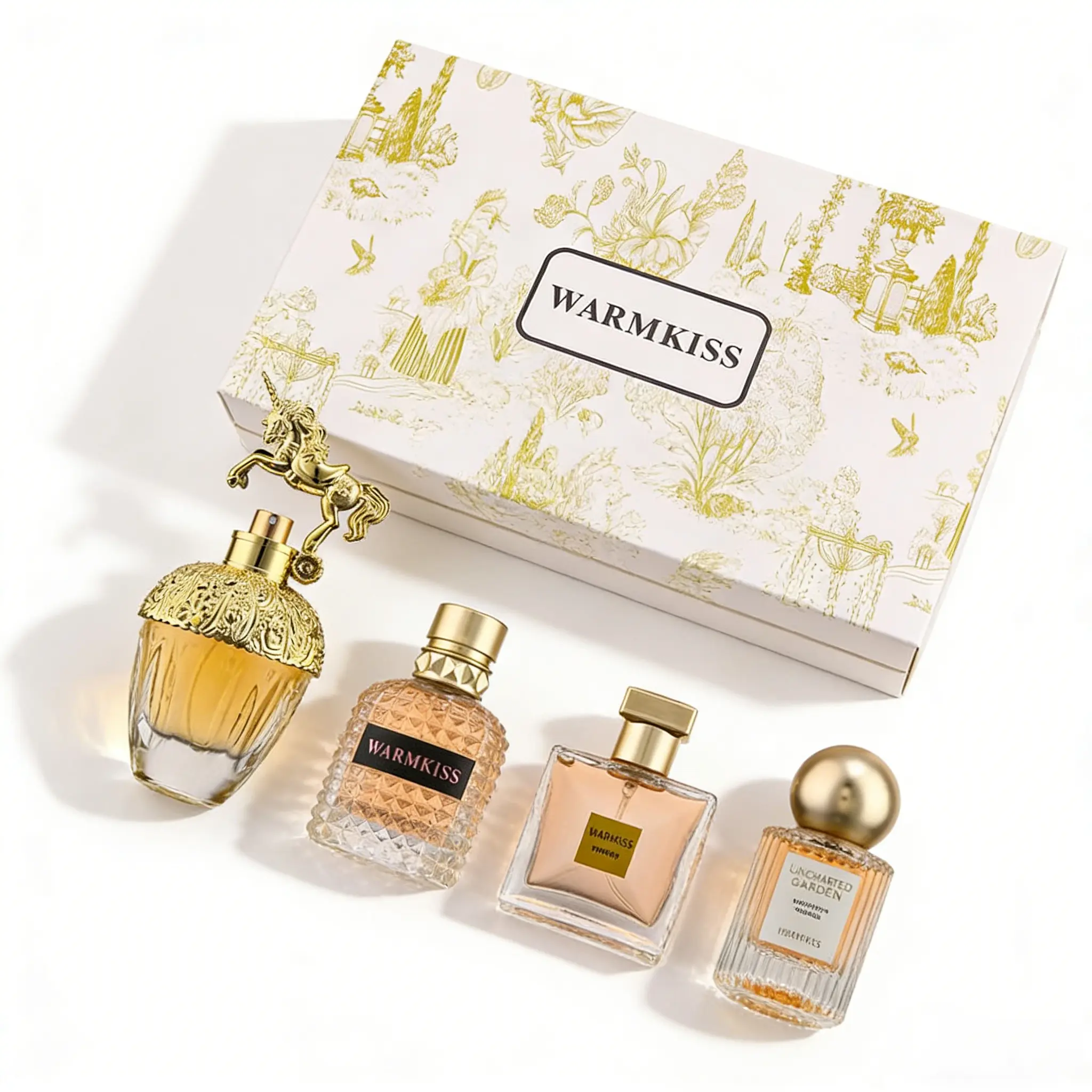 Women Perfume Gift Set, 4Pcs Long Lasting Eau de Toilette, Fruity Gourmand, Floral Oriental, Classic Floral & Spicy Woody Fragrance Collection, Luxury Printed Gift Box, Ideal Present for Birthday, Anniversary, Holiday Dating Gift for Her
