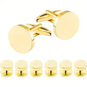1 Pair Men's Stainless Steel Cufflinks with Gift Box