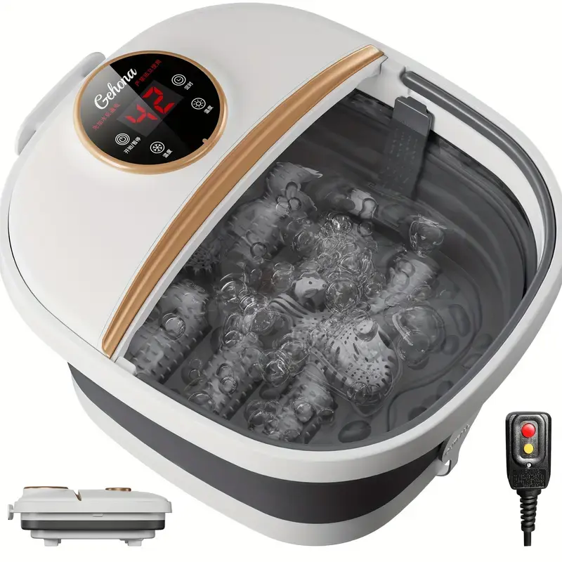 Bubble Foot Soothe Bath Massager Tub - Heated, Epsom Salt Compatible, with Vibration, Red Light, Stress Relief, Ideal Gift for Moms (Home & Bathroom Wash Supplies)