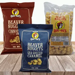 Buc-ee's Sweet, Crispy, Crunchy Beaver Nuggets- 3 Pack Flavored Trio Snack, Gourmet Snack Box Bundle Sea Salted Caramel, Cinnamon Sweet and Original Beaver Nuggets