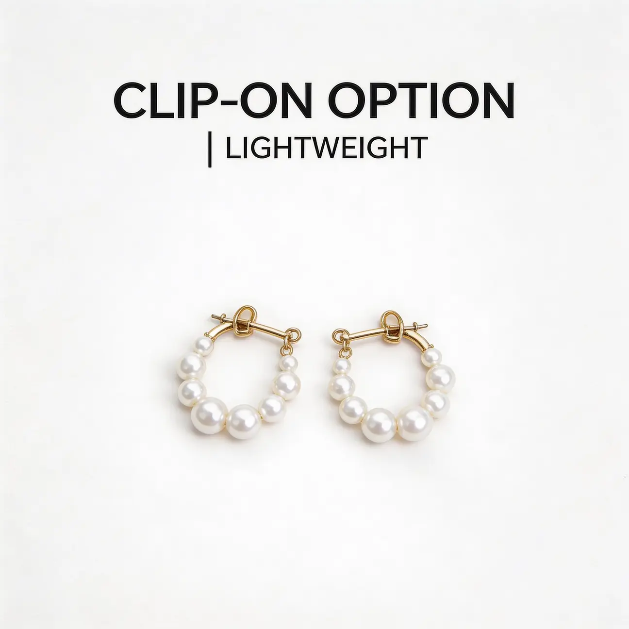 7-Pearl Row Ear Crawler Earrings, 925 Sterling Silver Needle for Sensitive Ears, Minimalist Korean Style Jewelry for Women