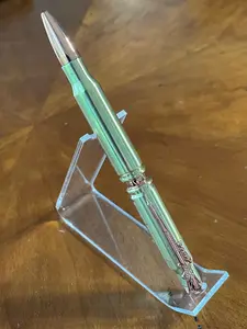 Bullet Pen Made from 30 Caliber shell – Upcycled Brass Ballpoint for Gun Enthusiasts - Tactical rifle upgraded pocket clip & tip Great Gifts