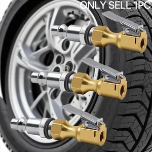 Car Tire Air Chuck, Locking Tire Inflation Chuck with Clip, Automotive Tire Inflator, Air Pump Accessories, Tire Repair & Fitting Tool for Inflator Pressure Gauge Compressor