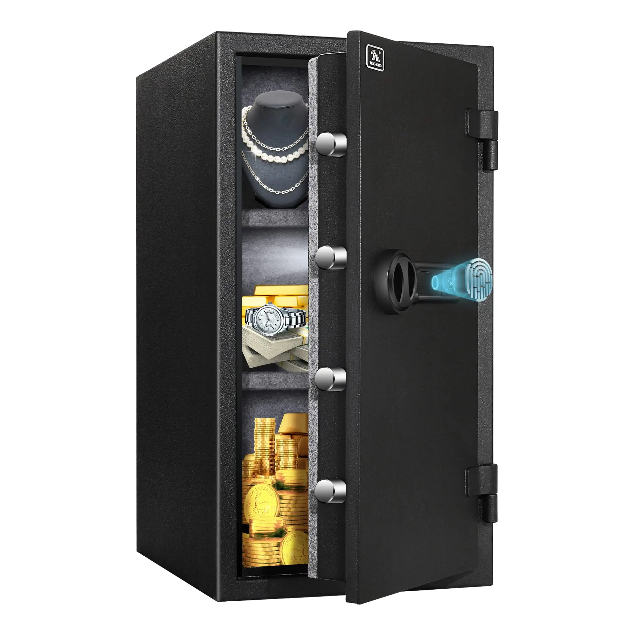 TIGERKING Fireproof Safe 3.47 Cu Ft with Fingerprint & Digital Lock ...