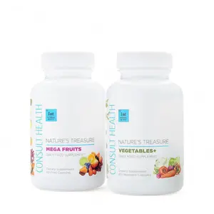 Nature’s Treasure Mega Fruits and Vegetables Plus 100% Plant Based Nutrition with Antioxidants and Phytonutrients 10 Servings Daily