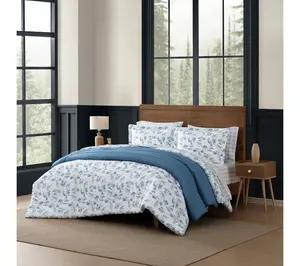 Eddie Bauer Fish Town Toile White/Blue Twin Comforter Set
