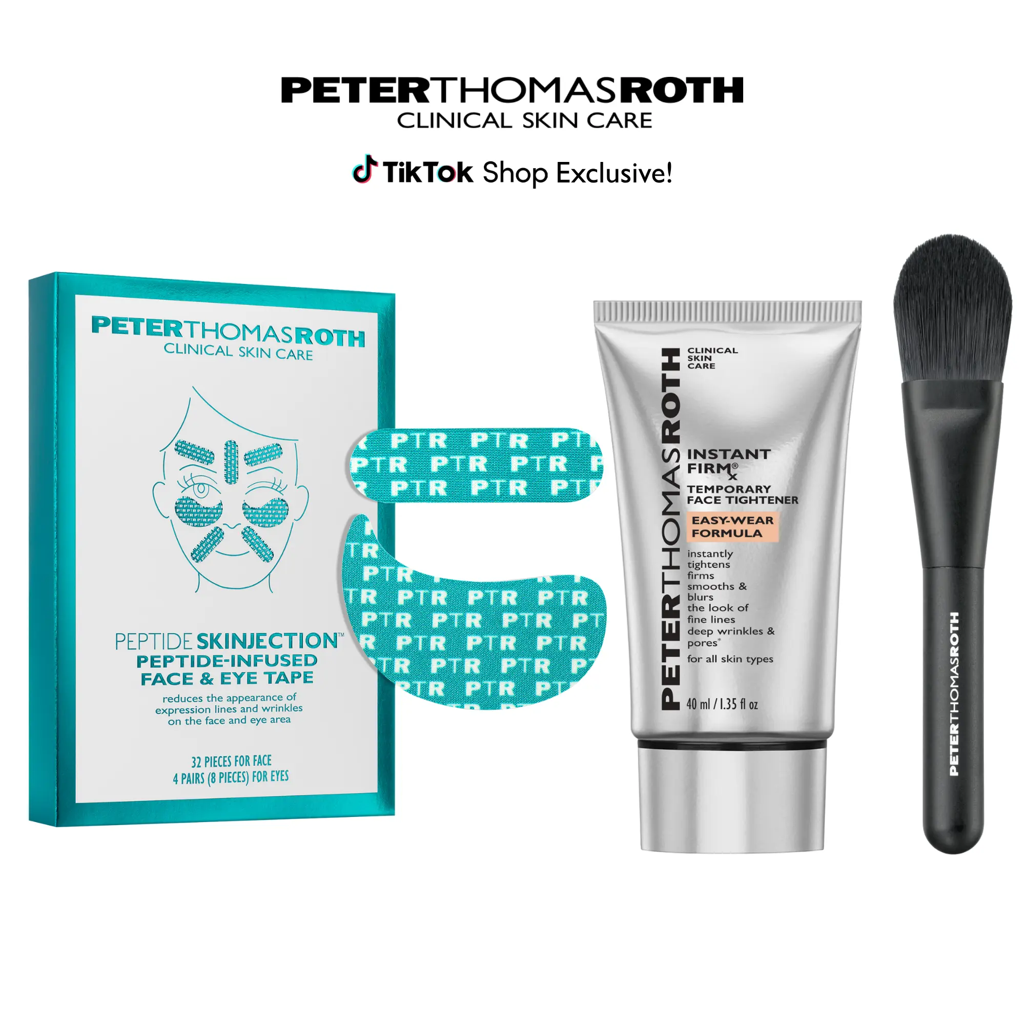 Peter Thomas Roth Instant FirmX Easy Wear Face Tightener & Peptide Skinjection Peptide Infused Face + Eye Tape