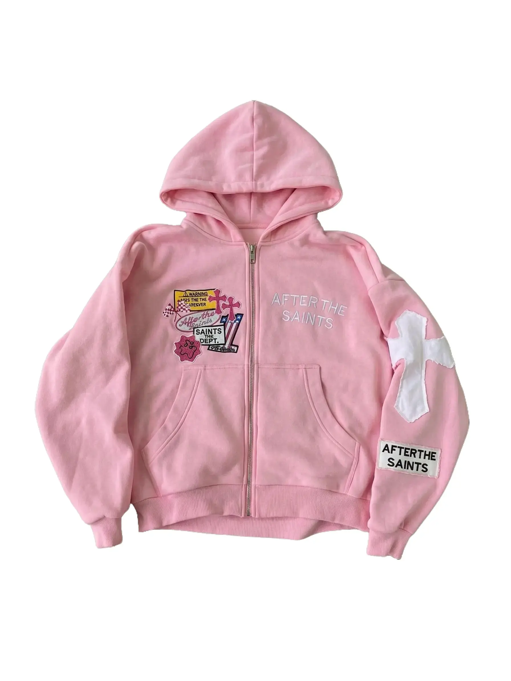 Women's Casual Loose-Fit Cross Print 100% Polyester Pullover Hoodie - Street Style Everyday Fabric