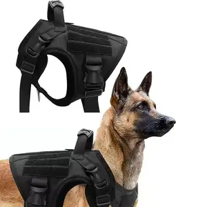 Tactical Dog Harness Leash Collar Set Large Dogs German Shepherd Malinois Training Walking Vest For All Breeds Dog