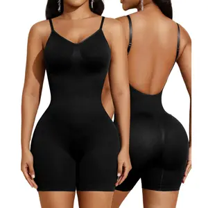 Backless Shapewear Bodysuit for  Low Back Tummy Control Butt Lifting Full Body Shaper  Body Suit Womenswear Basic Minimalist
