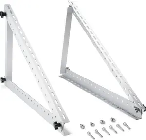2Pack 28-Inch Adjustable Solar Panel Mounting Brackets Heavy-Duty Aluminum Alloy Triangular Stand for RV Balcony Roof & Ground Installation Tilt Angle Adjustable 0-90° 150 lbs Load Capacity