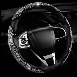 2026 New Bling Rhinestone Steering Wheel Cover, Trendy Non-Slip All Season Fits 99% US Family Cars, Ideal for Women Drivers