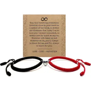 Couple Matching for Distance Love, Red Infinity Friendship Bracelet, Love Multicolor Tibetan Lucky, Woven String Protection Thread for Men Women,  Couple, Valentine, Anniversary